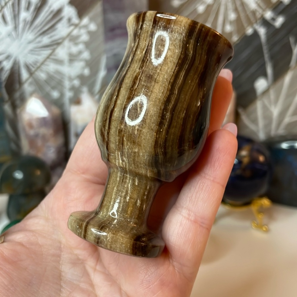 Chocolate Calcite Crystal Shot Glass Chalice